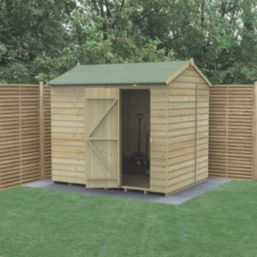 Forest Beckwood 7' 6" x 6' (Nominal) Reverse Apex Shiplap Timber Shed with Base & Assembly
