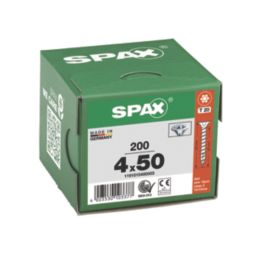 Spax Blax PZ Countersunk Self Drilling Wood Screws 4mm x 50mm 200 Pack