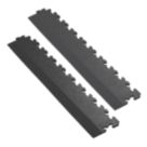 Garage Floor Tile Company X-Joint 5mm Interlocking Floor Tile Edge Ramps Black 497mm x 90mm 2 Pack