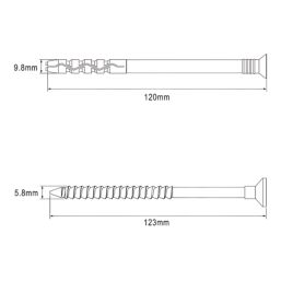 Easyfix  Nylon & Steel Countersunk Head Hammer Fixings 10mm x 120mm 10 Pack
