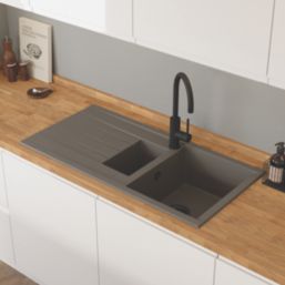 Swirl Erzen 1.5 Bowl  Grey Composite Sink 1000mm x 500mm