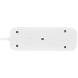 Masterplug 13A 2-Gang Unswitched  Travel Extension Lead (UK to EU) + 3.4A 2-Outlet Type A & C USB Charger White 0.45m