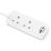 Masterplug 13A 2-Gang Unswitched  Travel Extension Lead (UK to EU) + 3.4A 2-Outlet Type A & C USB Charger White 0.45m