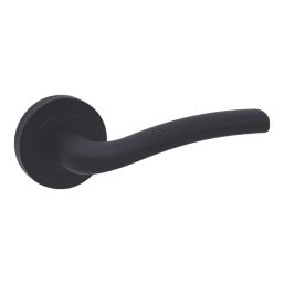 Cooke & Lewis Corfe Fire Rated Lever on Rose Handle Pair Matt Black