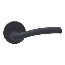 Cooke & Lewis Corfe Fire Rated Lever on Rose Handle Pair Matt Black