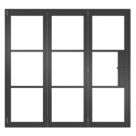 Green & Taylor Heritage 3-Door 1-Clear Light Primed Black Wooden Traditional Internal Bi-Fold Door 2060mm x 2133mm