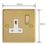 Varilight  13A 1-Gang 2-Pole Switched Socket Polished Brass  with White Inserts