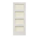 4-Clear Light Primed White Wooden Shaker Internal Door 2032mm x 813mm