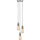 Knightsbridge  Vintage Style 3-Light Pendant Brushed Chrome
