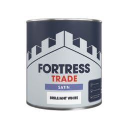 Fortress Trade 1Ltr Brilliant White Satin Water-Based Trim Paint