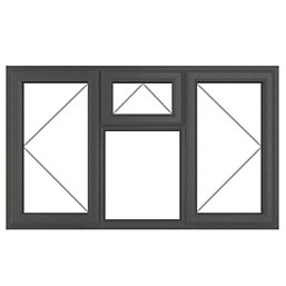 Crystal  Left & Right-Hand Opening Clear Double-Glazed Casement Anthracite on White uPVC Window 1770mm x 965mm