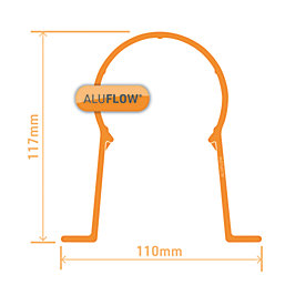 Aluflow  Round Aluminium Downpipe Bracket White 68mm