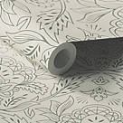 LickPro White Damask 01 Wallpaper Roll 52cm x 10m