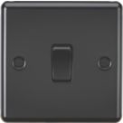 Knightsbridge  20A 1-Gang DP Control Switch Matt Black  with Black Inserts
