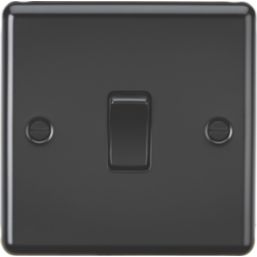 Knightsbridge  20A 1-Gang DP Control Switch Matt Black  with Black Inserts