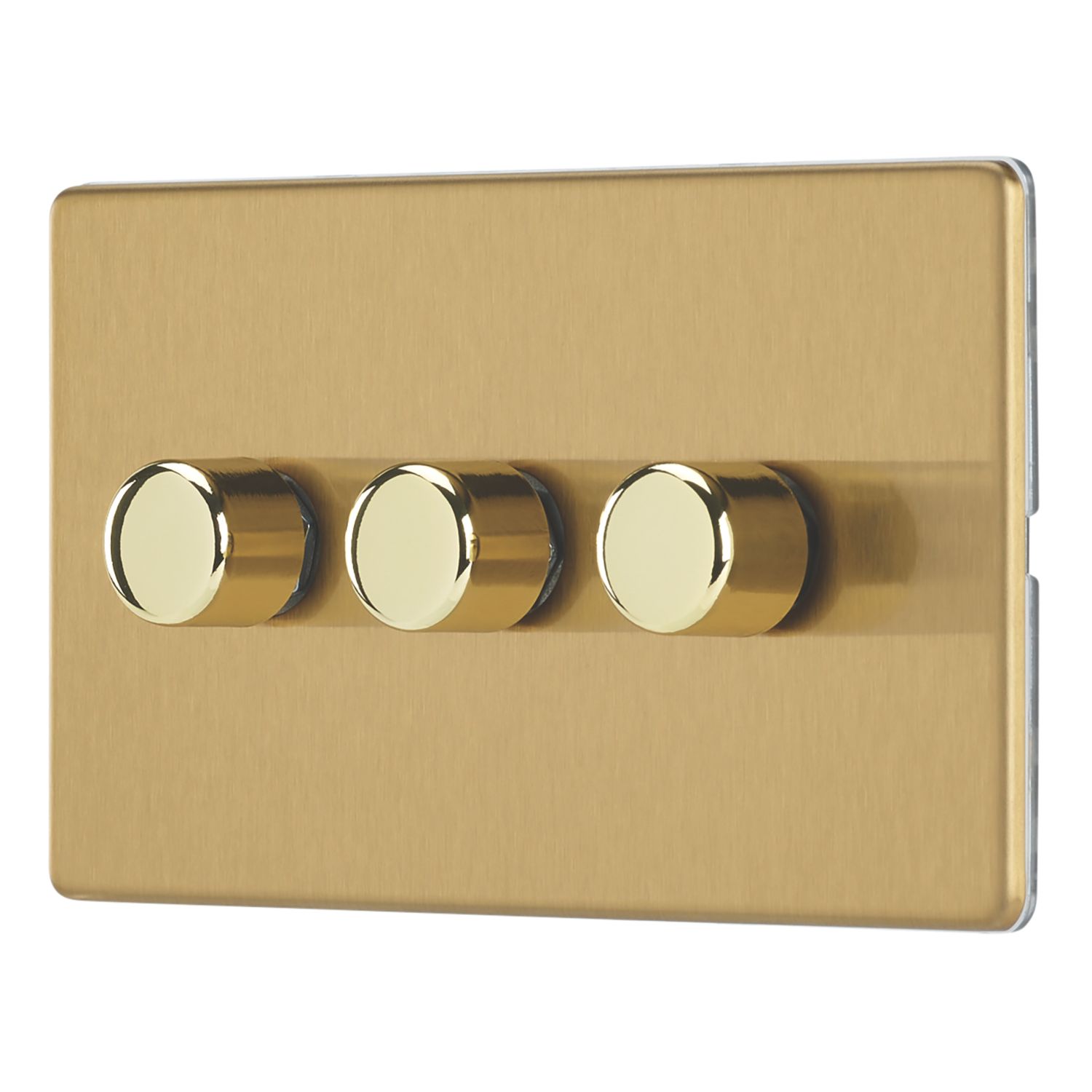 Contactum Lyric 3-Gang 2-Way Dimmer Switch Brushed Brass (316RP)