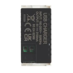 Contactum Media Modular 3.1A 15.5W 2-Outlet Type A & C USB Socket White