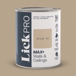 LickPro Max+ 1Ltr Beige 02 Matt Emulsion  Paint