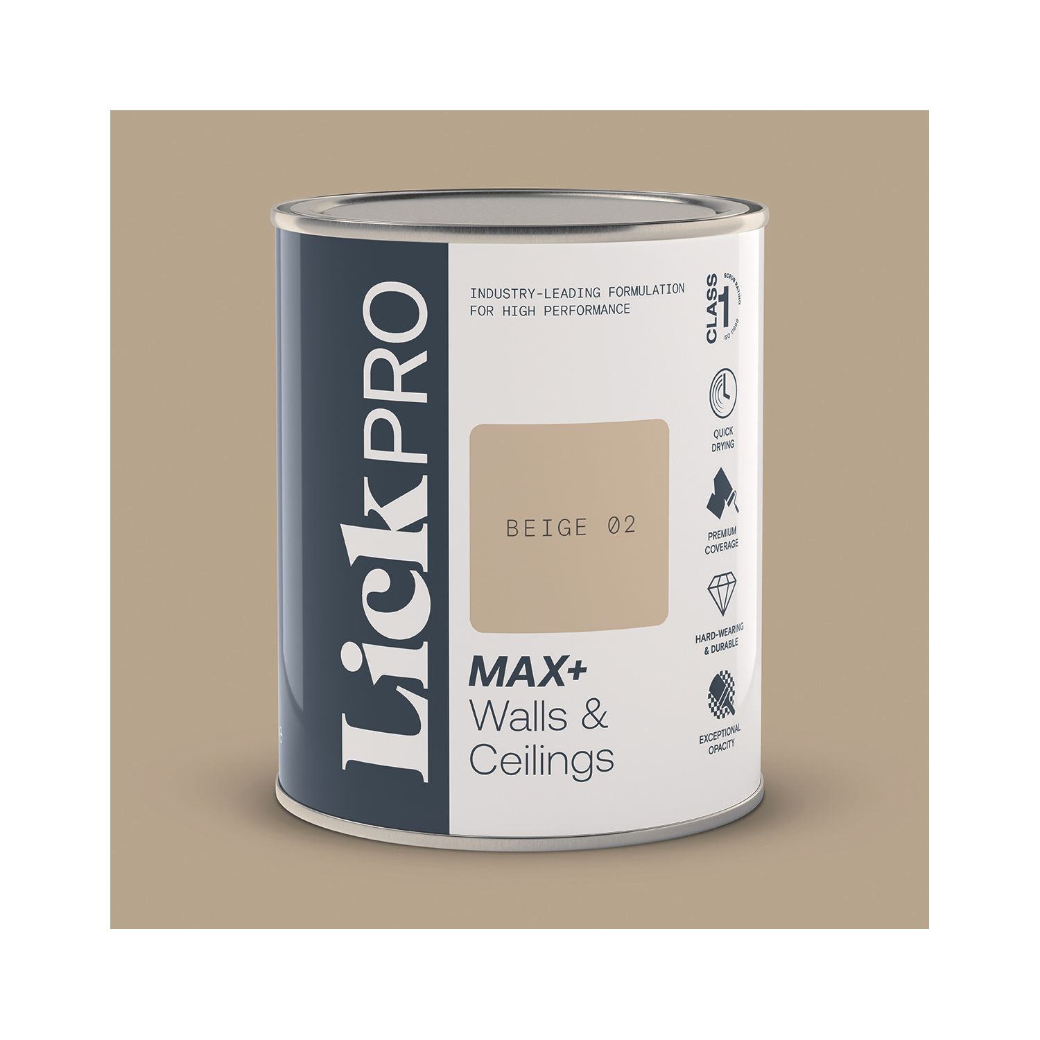 LickPro Max+ 1Ltr Beige 02 Matt Emulsion Paint (316TM)
