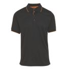 Regatta Navigate Short Sleeve Polo Shirt Black/Orange Pop Large 41.5" Chest