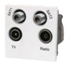 LAP  Quadruplex Modular Multimedia Socket White