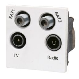 LAP  Quadruplex Modular Multimedia Socket White