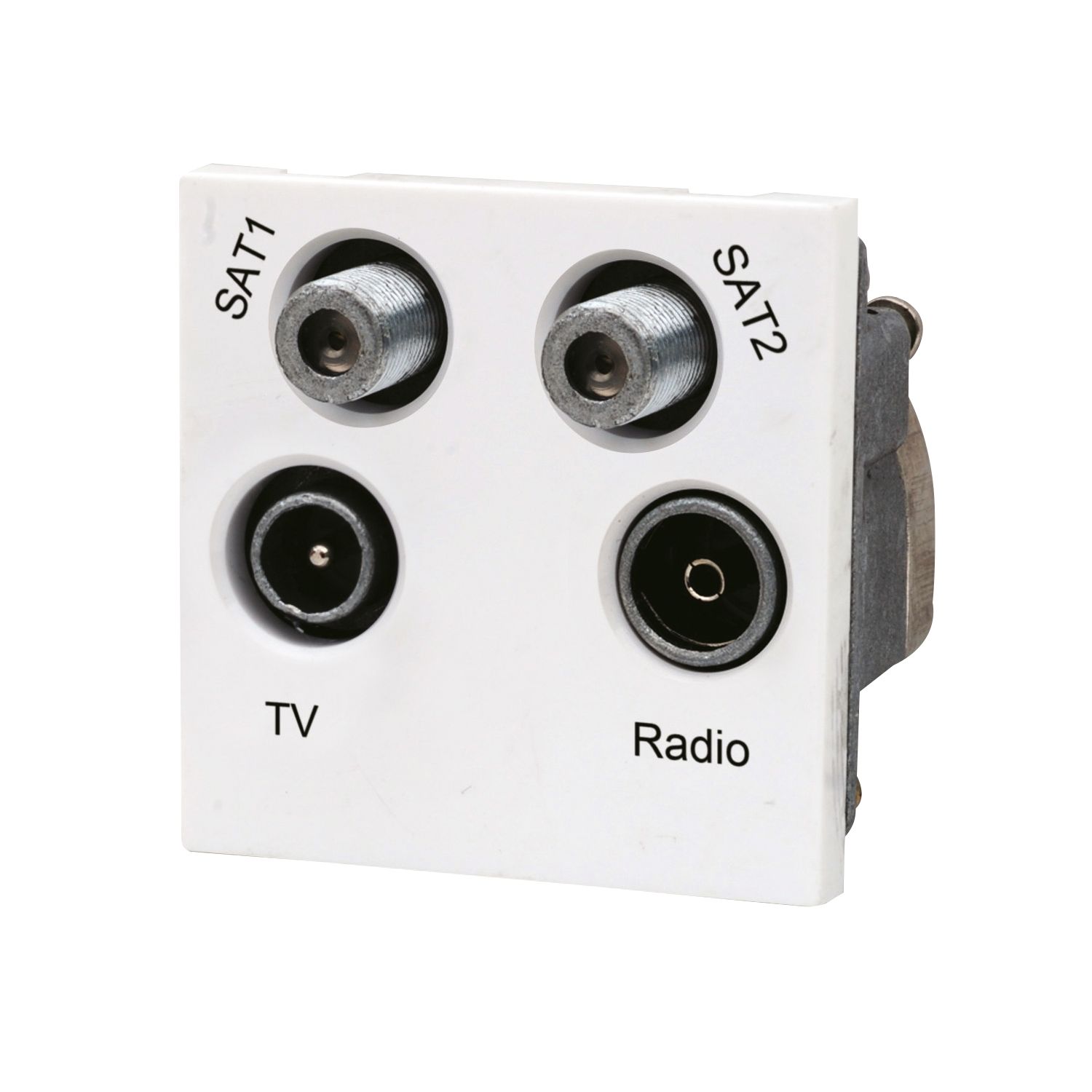 LAP Quadruplex Modular Multimedia Socket White (31768)