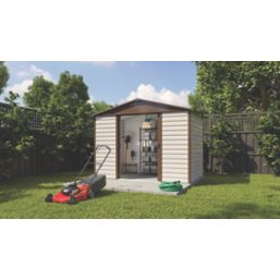 Yardmaster  9' 6" x 6' (Nominal) Apex Shiplap Metal Shed Stone Grey