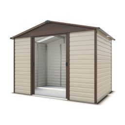 Yardmaster  9' 6" x 6' (Nominal) Apex Shiplap Metal Shed Stone Grey