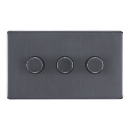 LAP  3-Gang 2-Way LED Dimmer Switch  Black Nickel with Colour-Matched Inserts
