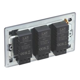LAP  3-Gang 2-Way LED Dimmer Switch  Black Nickel with Colour-Matched Inserts