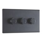 LAP  3-Gang 2-Way LED Dimmer Switch  Black Nickel with Colour-Matched Inserts