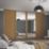 Spacepro Shaker 4-Door Sliding Wardrobe Door Kit Oak Frame Oak / Mirror Panel 2290mm x 2260mm