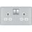 Refurb LAP  13A 2-Gang DP Switched Sockets Polished Chrome  with White Inserts 5 Pack