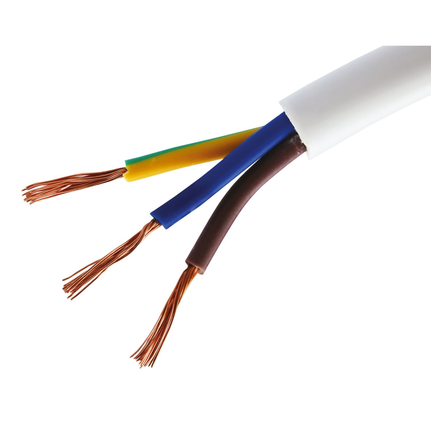 Time 2183Y White 3-Core 0.5mm² Flexible Cable 50m Drum (317PF)