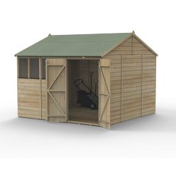 Forest Beckwood 9' 6" x 10' (Nominal) Reverse Apex Shiplap Timber Shed with Assembly