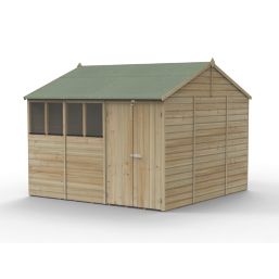 Forest Beckwood 9' 6" x 10' (Nominal) Reverse Apex Shiplap Timber Shed with Assembly