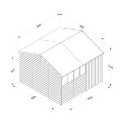 Forest Beckwood 9' 6" x 10' (Nominal) Reverse Apex Shiplap Timber Shed with Assembly