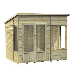 Forest Oakley 8' x 6' (Nominal) Pent Timber Summerhouse with Base