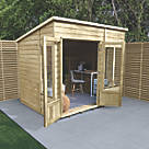 Forest Oakley 8' x 6' (Nominal) Pent Timber Summerhouse with Base