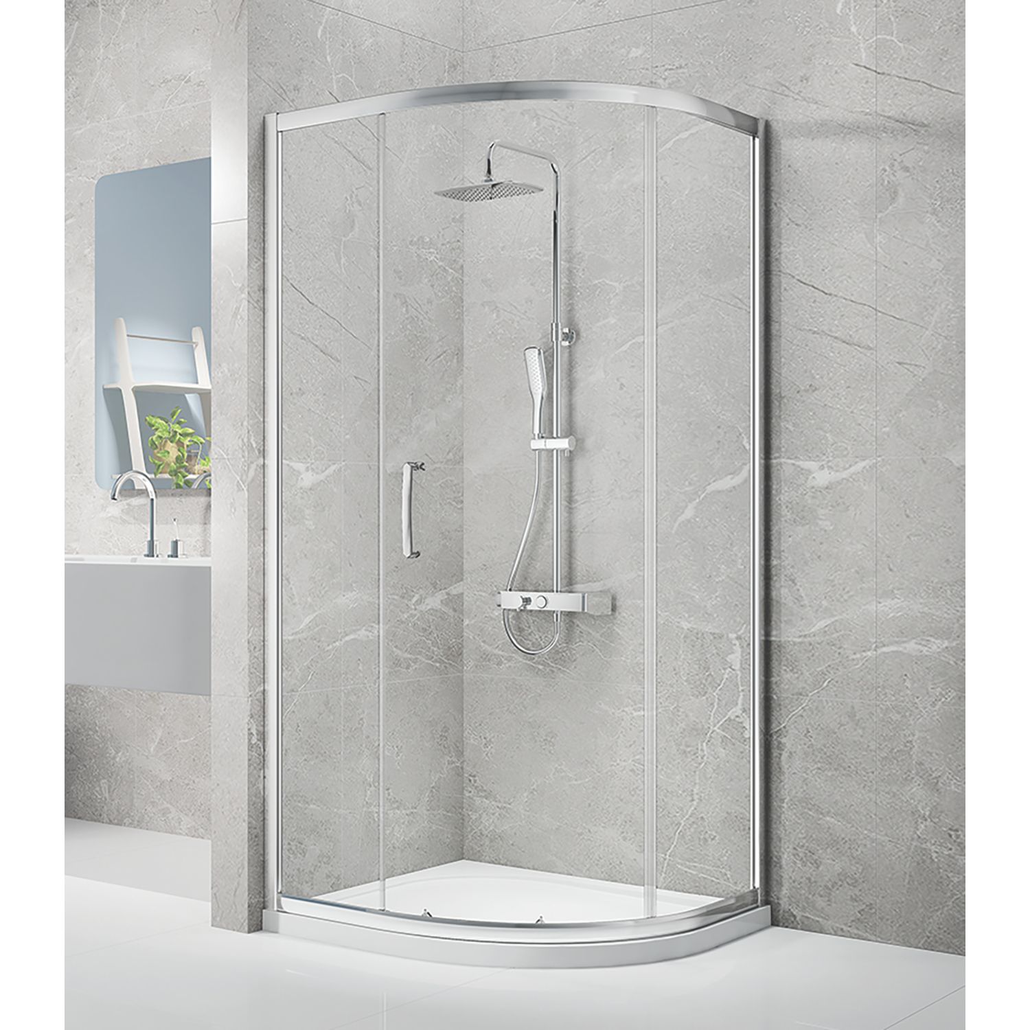 Triton Neo Eight Framed Quadrant Shower Enclosure Chrome 1000mm x 800mm x 1900mm (317TK)