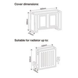 Victorian Radiator Cover White 820mm x 210mm x 868mm