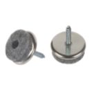 Fix-O-Moll Grey Round Screwed Furniture Gliders 24mm x 24mm 50 Pack