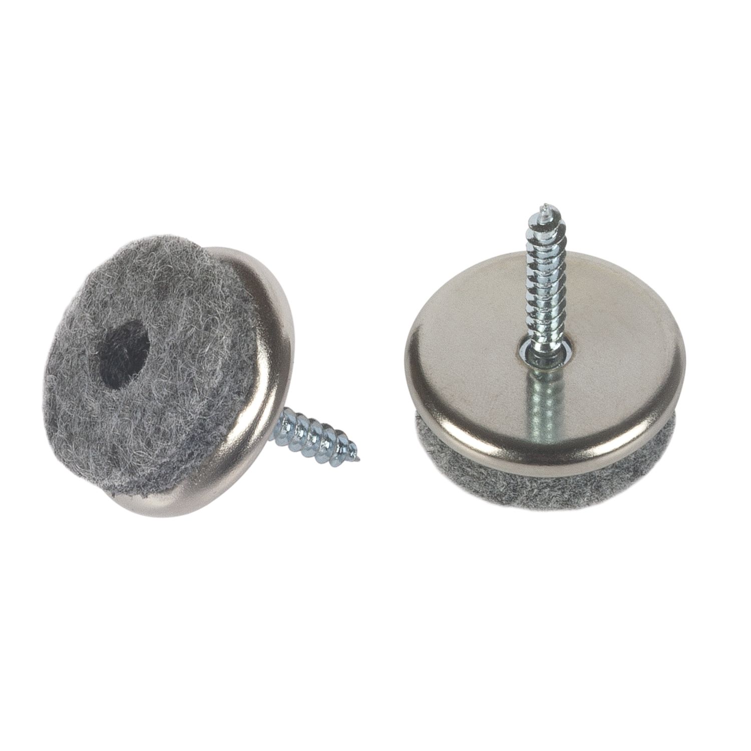 Fix-O-Moll Grey Round Screwed Furniture Gliders 24mm x 24mm 50 Pack (317XX)