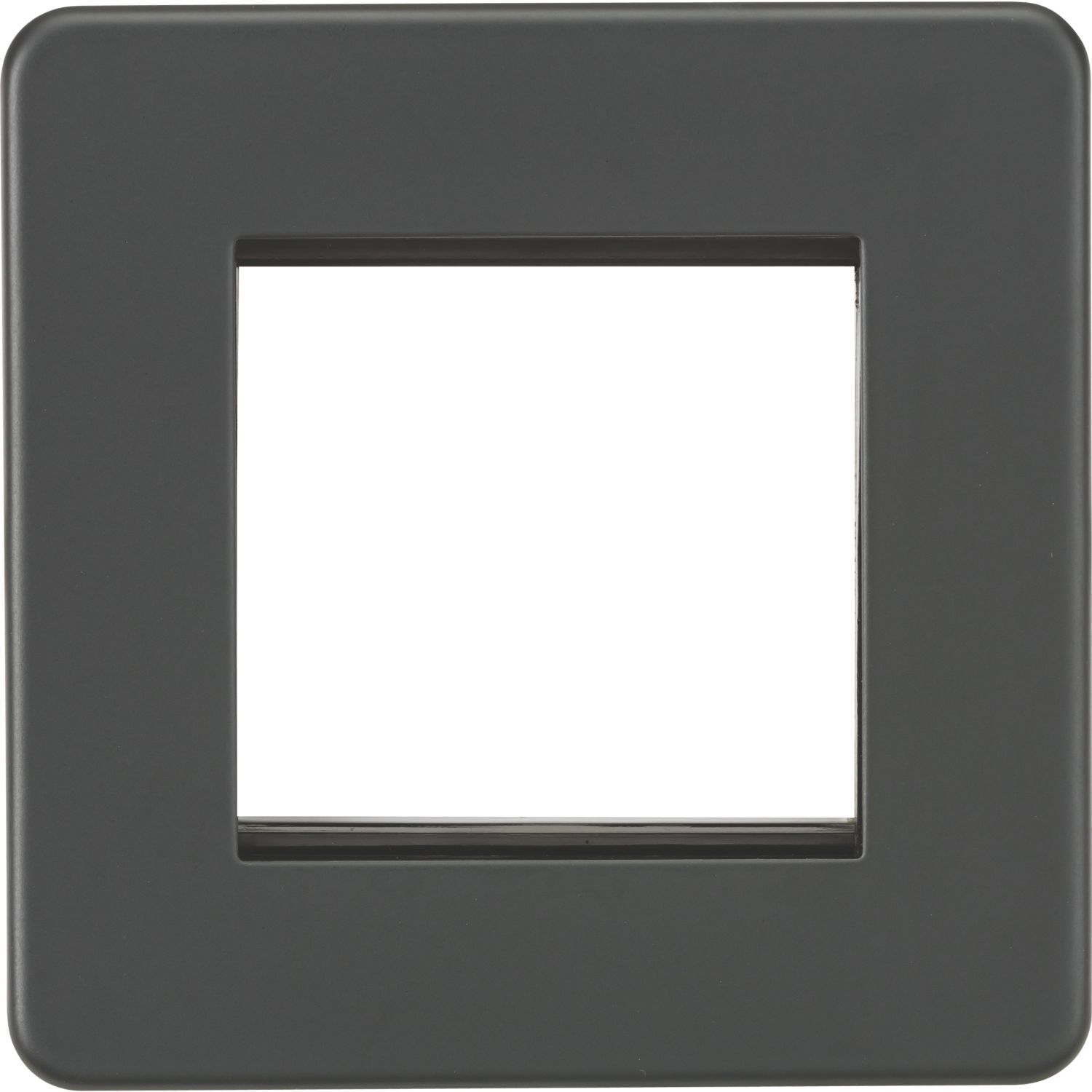 Knightsbridge Screwless 2-Module Modular Faceplate Anthracite (317YA)