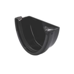 FloPlast Hi-Cap Half Round External Stop End Black 115mm