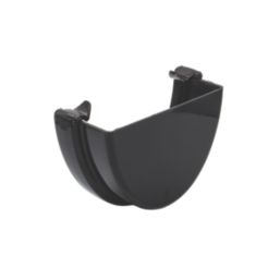 FloPlast Hi-Cap Half Round External Stop End Black 115mm