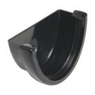 FloPlast Hi-Cap Half Round External Stop End Black 115mm