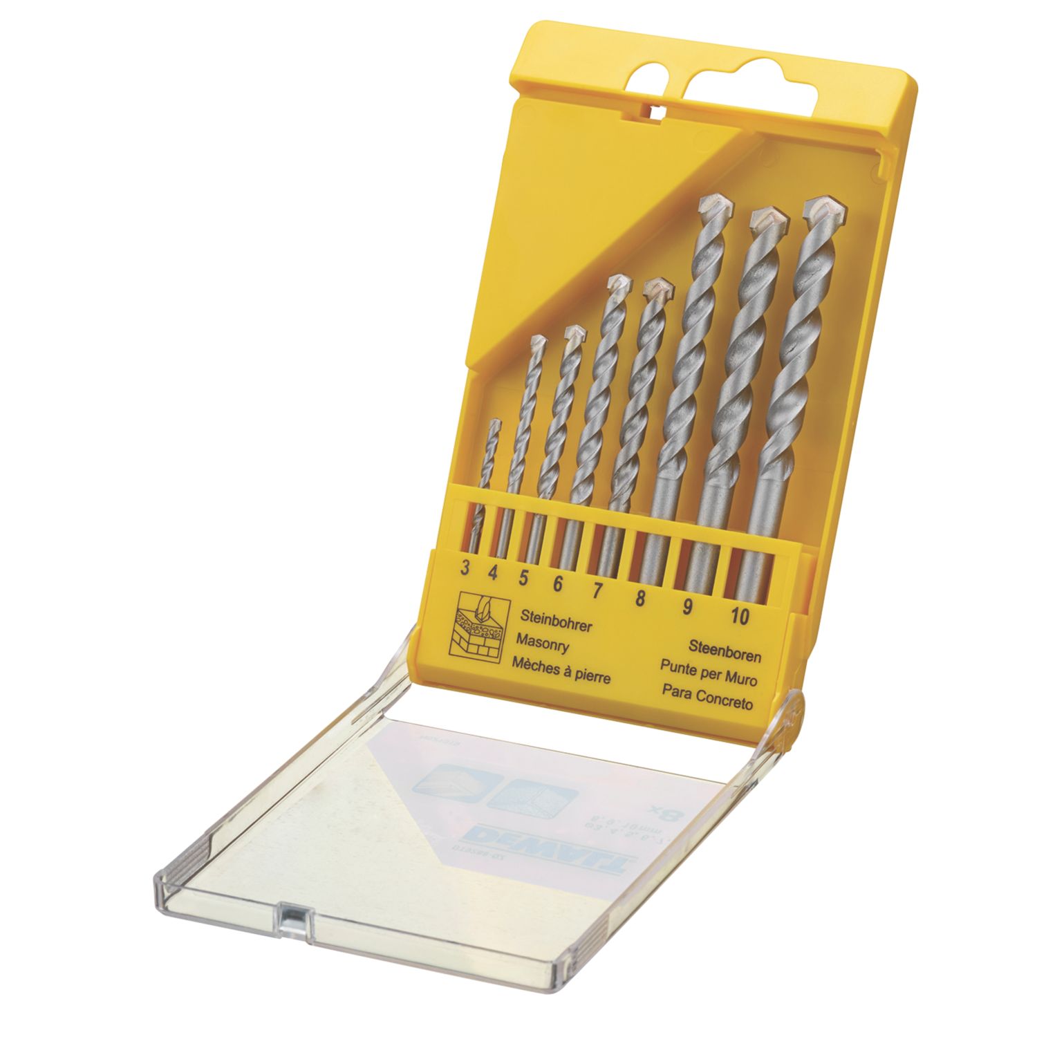 DeWalt Straight Shank Masonry Drill Bit Set 8 Pieces (3189X)