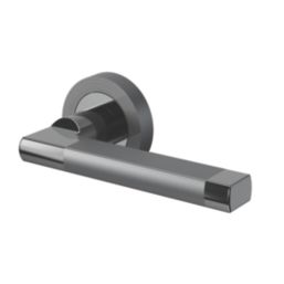 Cooke & Lewis Jaslanic Fire Rated Lever on Rose Handle Pair Titanium